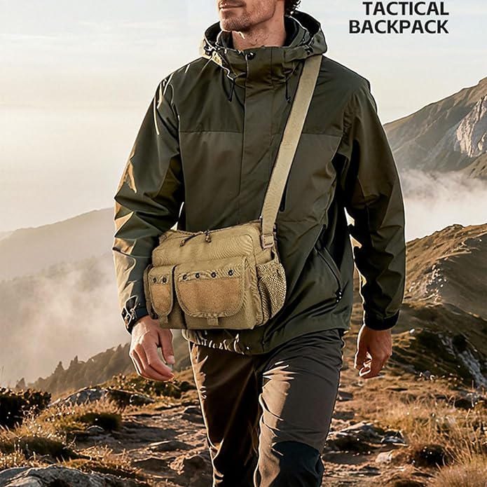 Tactical Messenger Bag - Military Molle Briefcase Crossbody Shoulder Bags Sling Pack for Cycling Hunting Camping