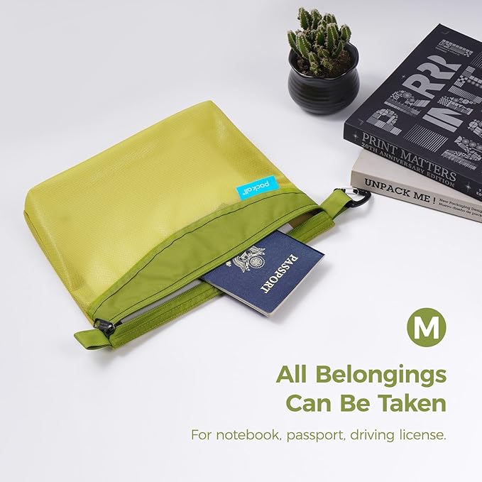 pack all Bundle | 1 Zipper Pouch (M Grey) &amp 1 Zipper Pouch (M Green)