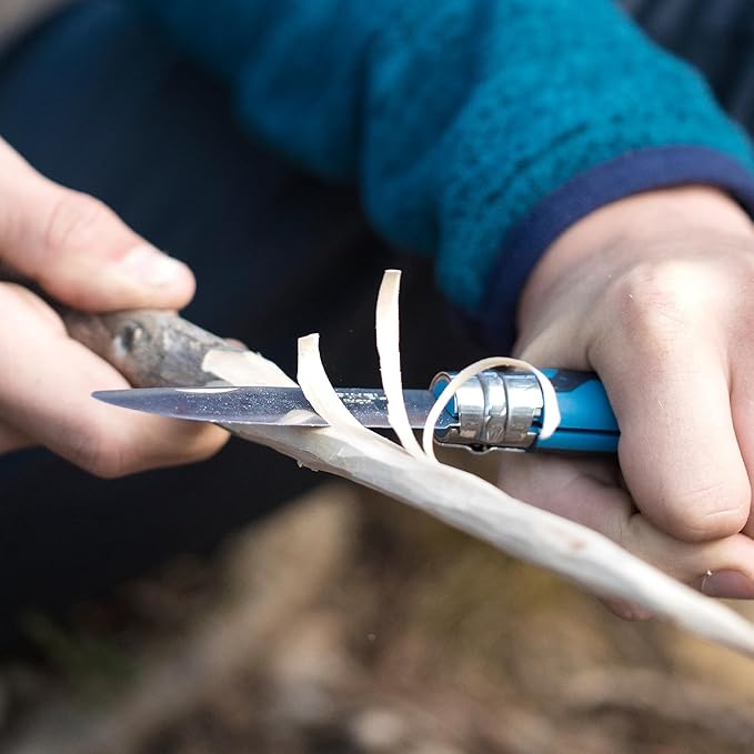 Opinel Outdoor Junior No. 07 Stainless Steel Folding Knife with Safety Rounded Tip Integrated Whistle Made in France