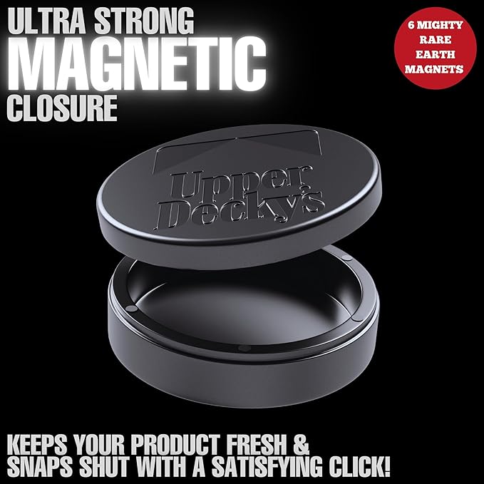 ZPACK Magnetic Metal Can Holder Metal Container Carved Tin with Magnetic Closure Aluminum Container Slim Pouch Can Gift for Him (Gunmetal)