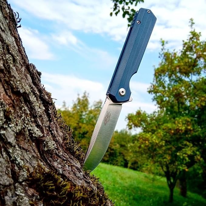 Firebird GANZO FH11S-GY Pocket Folding Knife Ball Bearing D2 Steel Blade G10 Anti-Slip Handle with Clip Hunting Fishing Gear Camping Outdoor Folder EDC Pocket Knife (Gray)