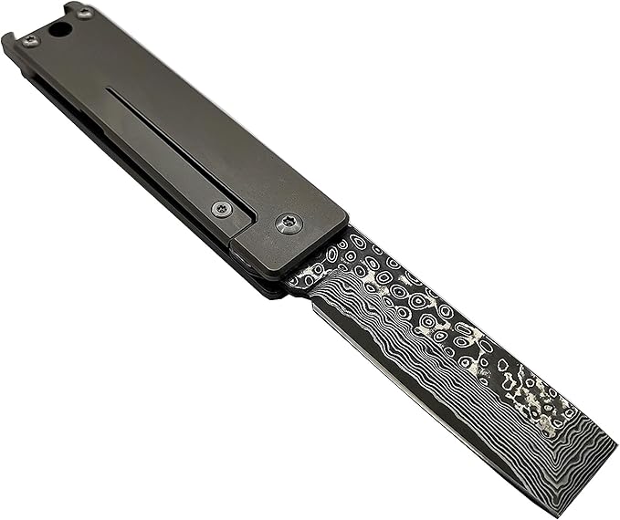 ALBATROSS Premium EDC Pocket Knife - Compact Folding Tactical Knife with Damascus Steel Blade Titanium Handle &amp Bottle Opener - Everyday Carry Camping Survival Knife - Mothers Day Fathers Day Gif