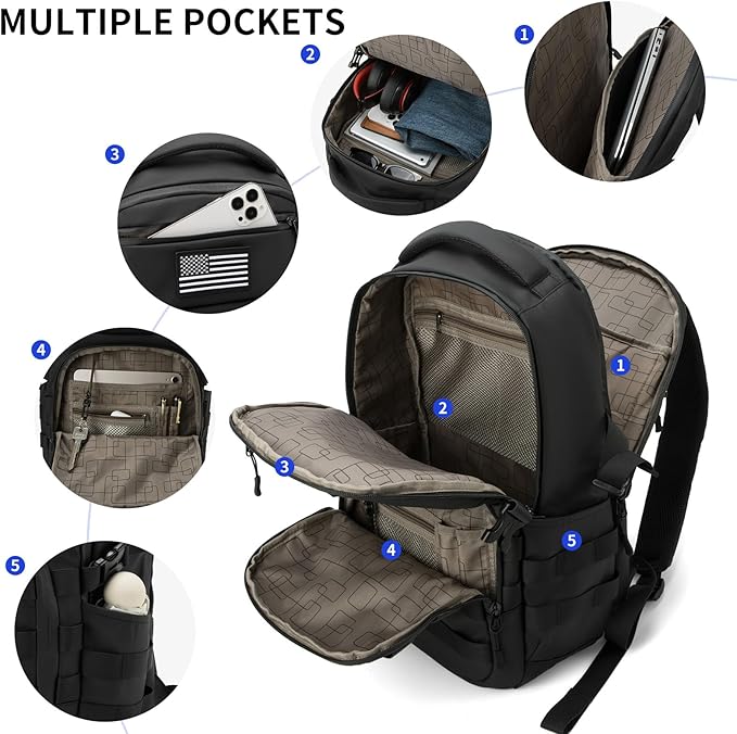 Wotony Military tactical backpack backpack for men black small tactical assault bag
