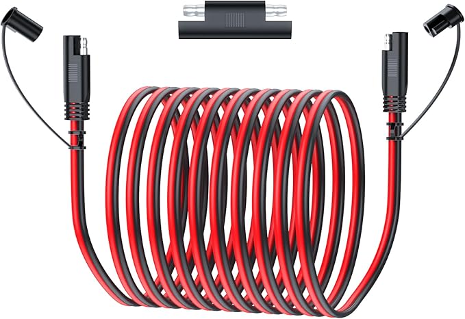 SAE to SAE Extension Cable 16AWG 30FTSAE Extension Cable Quick Disconnect Connector with SAE Polarity Reverse Adapter Trolling Motor RV Motorcycle Cars Tractor(16AWG 30FT)