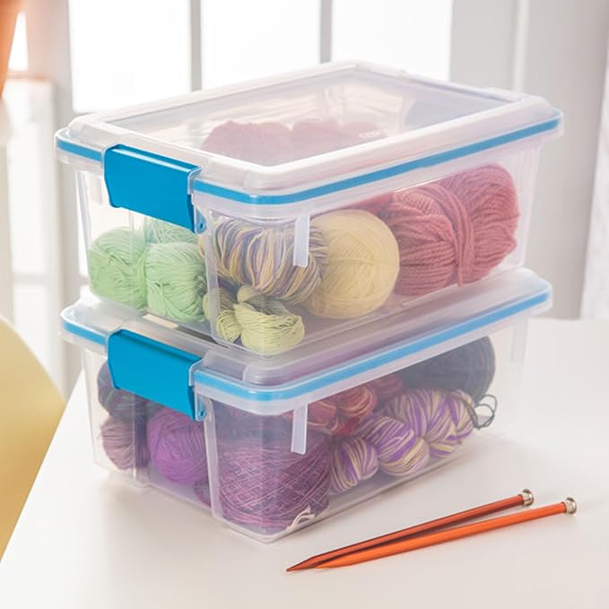 Sterilite Gasket Box Stackable Storage Bin with Latching Lid 12 Quart 18 Pack