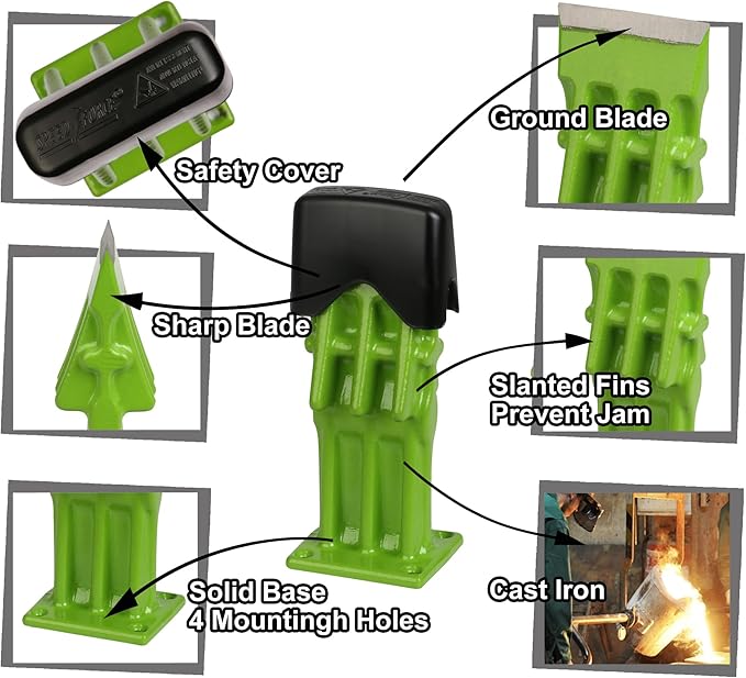 SPEED FORCE Firewood Kindling Log Wood Splitter – No Axe! Wedge Point Splits Firewood 3 Inch Green with Safety Cover