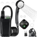 BENBOR Electric Portable Camping Shower - 6000mAh Battery Powered Outdoor Shower with Intelligent Digital Display Lightweight ABS Design for Camping Dog Washing &amp Tent Shower Use Black