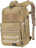 MGFLASHFORCE Molle Military Tactical Backpack for Men 30L Daypack Army Rucksack Pack Bug Out Bag 15.6 Laptop Compartment (Coyote Brown)