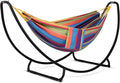 SUNCREAT Portable Space Saving Hammock with Stand Two Person Hammock with Stand Included Patent Pending Rainbow