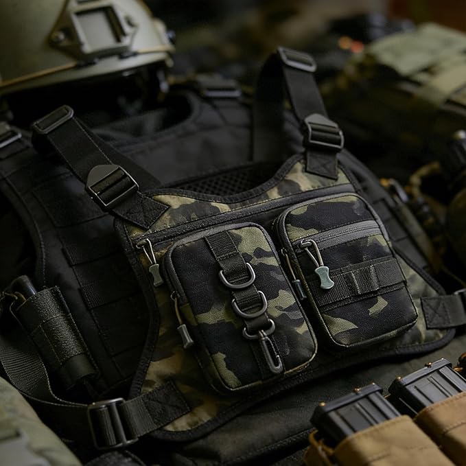 Tactical Chest Pack EDC Chest Bag Utility Molle Chest Rig Pouch with CCW Compartment Adjustable Strap Admin Pouch