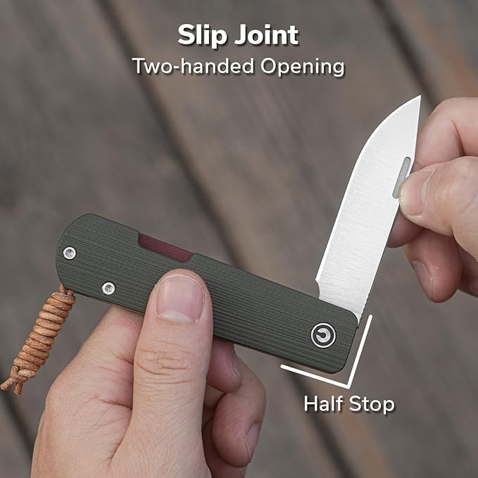 CIVIVI Slip Joint Pocket Knife Slippy Sendy Folding Knife for EDC Camping Daily Use Perfect Gifts for Men Women C24075B-1
