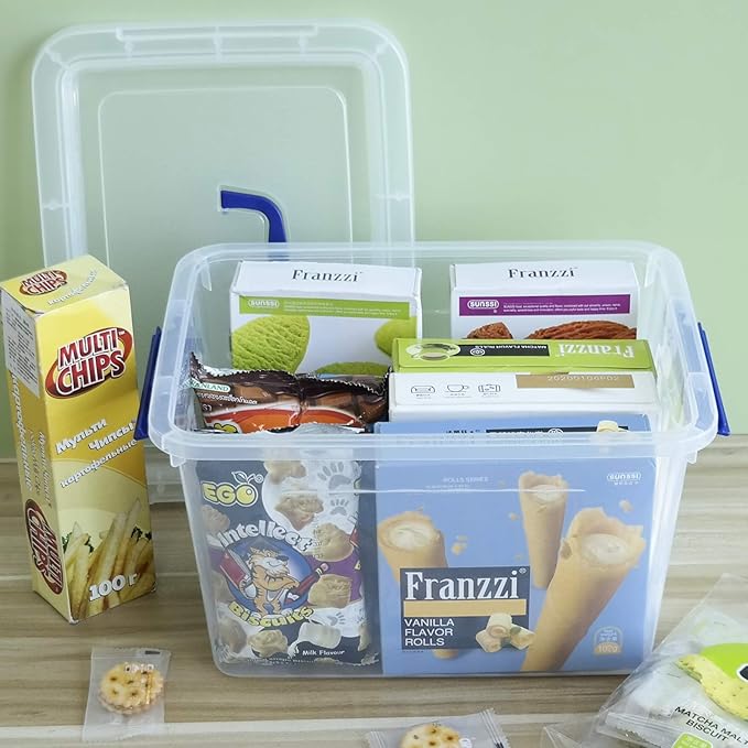 Wekioger Versatile Storage Organizer Plastic Bins with Lid 12 Quart Latching Box Set of 1