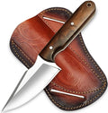 Handmade Edc Skinning Knife 7 Inch Fixed Blade Hunting Knife - Hand Forged Full Tang Knives for Hunting Outdoor Camping Hiking Fishing Bushcraft Knives with Leather Sheath