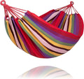 SUNCREAT Hammocks Outdoor Camping Double Hammock Two Person Hanging Hammock Red &amp Yellow