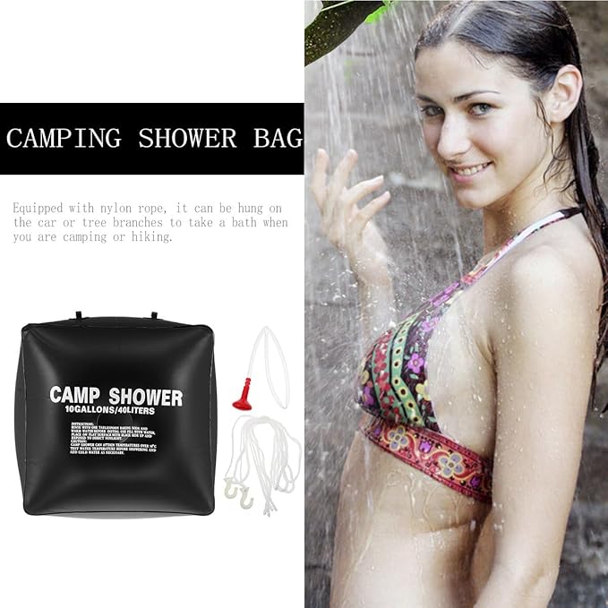 BESPORTBLE 40l Solar Shower Bag Portable Camping Shower Bag Solar Heating Water Pouch Outdoor Hiking
