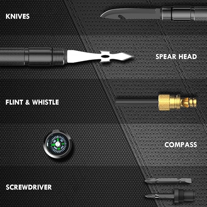 aiGear Camping Shovel Axe Outdoor Tactical Shovel Survival Tool Set with Multi Tools for Camping Hiking Backpacking Men Survival Gear Emergency（CSA-4232）