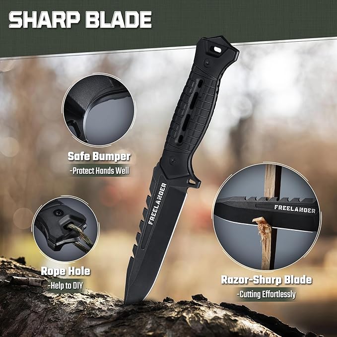 Freelander Outdoor Knife Bundle with Tactical Axe 2 Pack