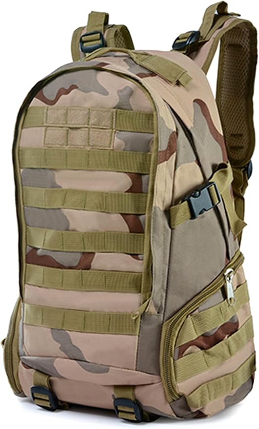 Large Capacity Men's Tactical Outdoor Backpack Oxford Cloth Camping Travel Duffle Bags Multi-pocket Hiking Daypack (D/Multicolor)
