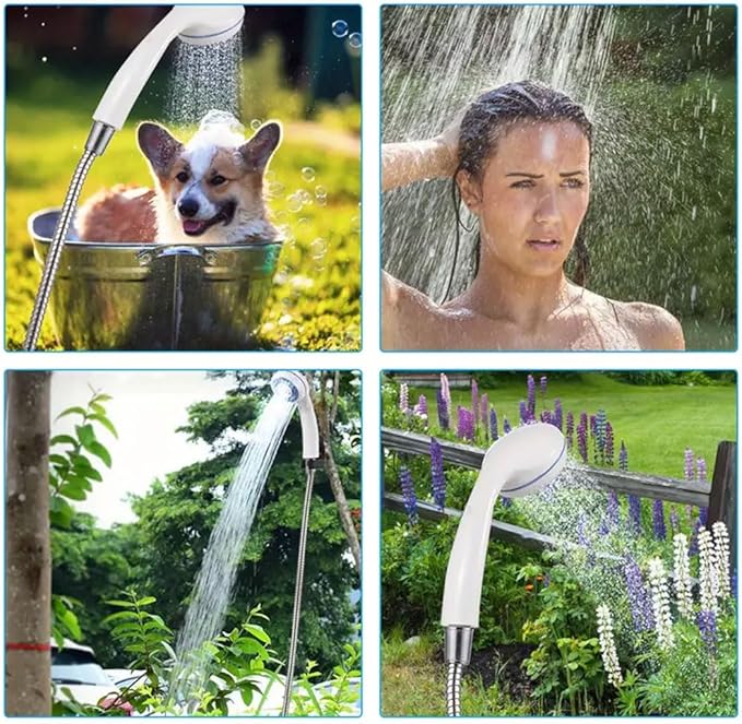 Portable Camping Shower with Adjustable Flow – for Easy &amp Convenient Outdoor Cleaning 2025 New Rechargeable Shower Pump with Showers Head &amp Hose for RV Travel Hiking Pet &amp Car Wash Use