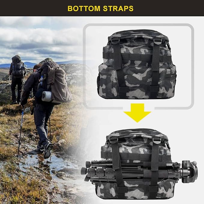 Zavothy 45L Military Tactical Backpack Army 3-Day Assault Pack Bug Out Bag for Hiking Camping | Army Bag Large Rucksack with Molle System