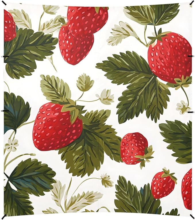 ALAZA Strawberry Leaves Pattern Beach Tent Sun Shelter Portable Canopy Sunshade for Outdoor Camping Picnics Backyard Fun 10x9 ft