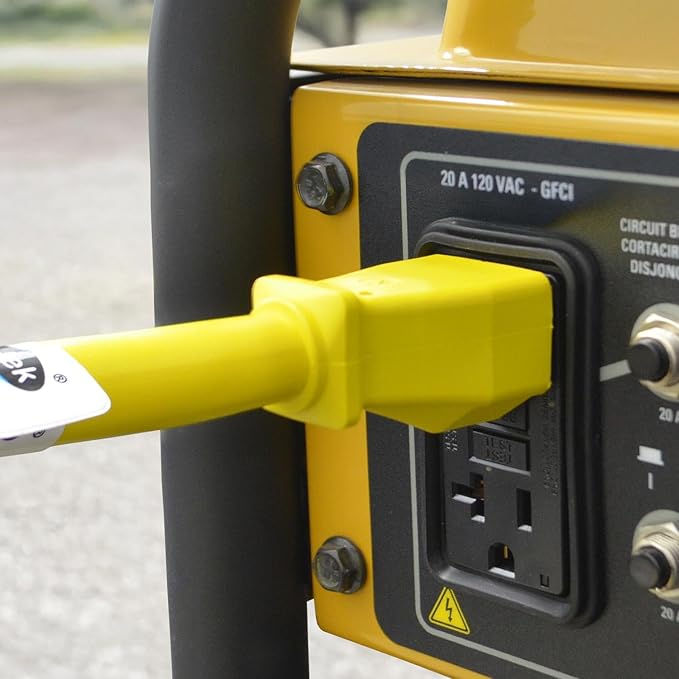 Conntek 14222 RV 1.5-Foot Pigtail Adapter Power Cord 15 Amp Male Plug To 50 Amp 125/250 Volt Locking Female Connector  Yellow