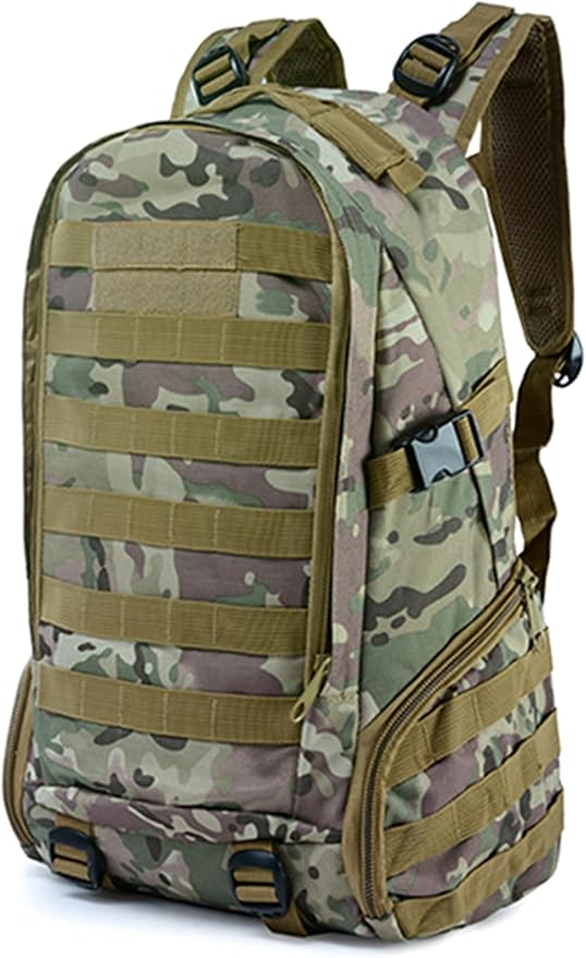 Large Capacity Men's Tactical Outdoor Backpack Oxford Cloth Camping Travel Duffle Bags Multi-pocket Hiking Daypack (A/Multicolor)