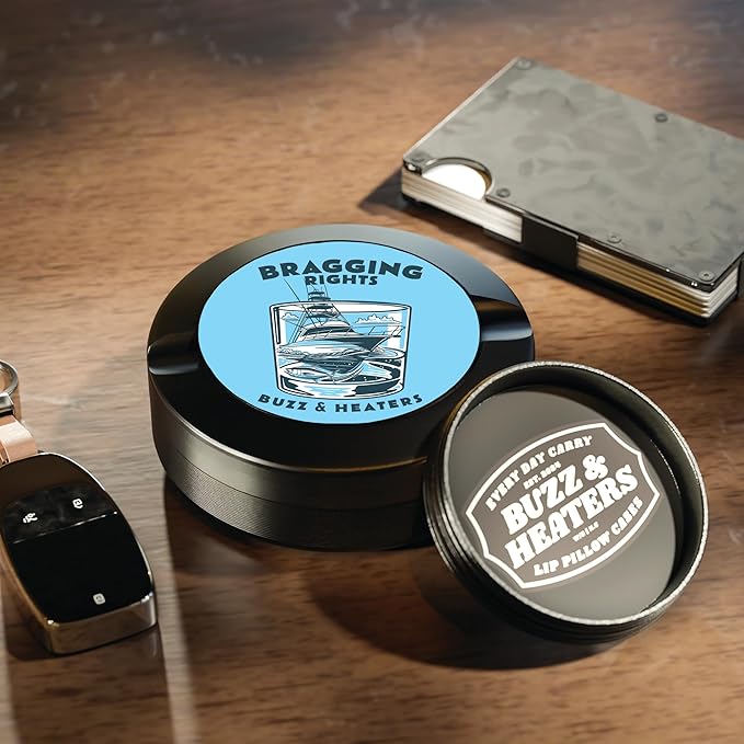 Buzz &amp Heaters Metal Container for Zyn | Metal Holder for Zyn |Metal Can for Zyn | Metal Container for Zyn Holder | Metal Pouch Cans for Zyn | Fishing Containers for Zyn | Big Boat Bragging Rights