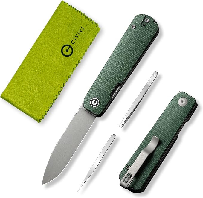 CIVIVI Sendy 3 In 1 Multitool Pocket Knife With Tweezers and Toothpick Ben Petersen designed Folding Knife for EDC Camping Daily Use Perfect Gifts for Men Women C21004A-1