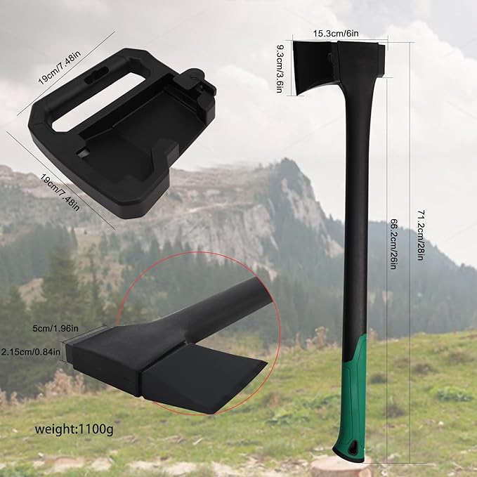 Camping Hatchet 31.8 InchSurvival Hatchet Tactical for Wood Chopping and KindlingHatchet Axewith V Grind Blade Lightweight Nylon Fiber Handlefor Outdoor Survival Gardening Hiking (L)