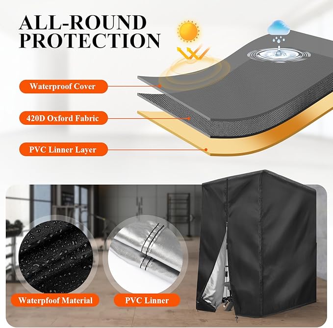Pull Up Station Cover Dustproof-Cover for Pull Up Station/Dip Bar Station for Outdoor Pull Up Rack Machine Protect Home Gym Strength Training Dip Stands Cover