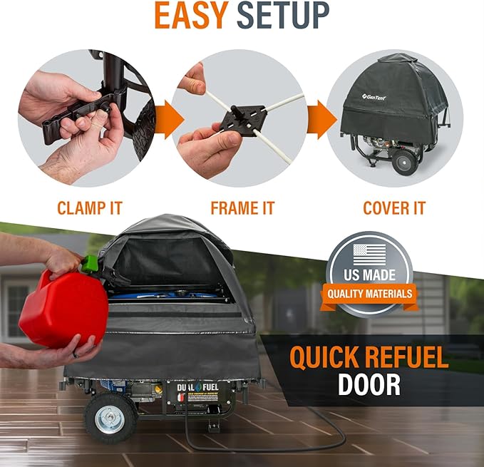 GenTent Open Frame Running Cover - Universal Adapter Kit Generator Tent (Onyx Original - Standard)