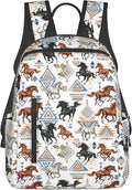 Cool Wild horses western tribal Backpack with Adjustable Padded Straps Backpacks for Running Travel Hiking Camping