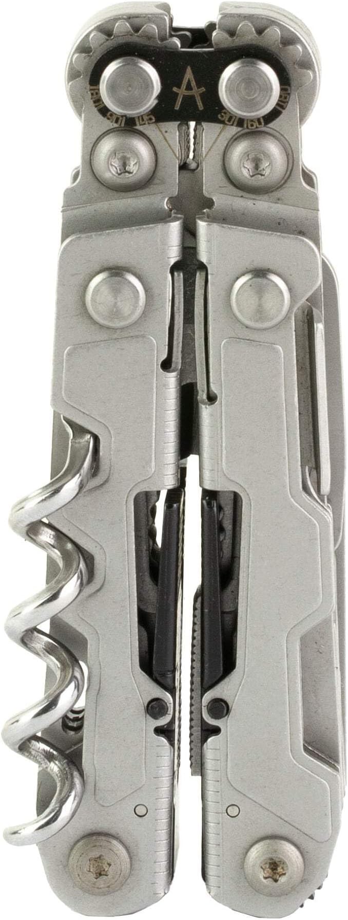 SOG PowerLitre Mini Utility Multi-Tool w/ 19 Lightweight Tools Compact 5 Inch Long Utility Tool with Knife Screwdriver Hex Bit Holder Stone Wash