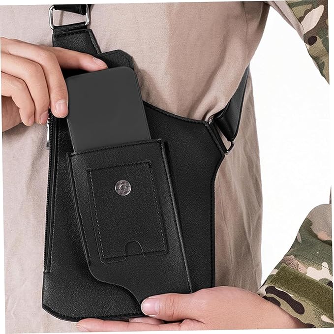 Men's underarm backpack concealed and anti-theft tactical outdoor shoulder bag multifunctional bag special agent bag ﻿ (Light Brown)