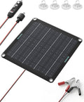 10W Solar Battery Charger Maintainer 12V Waterproof Smart Solar Trickle Charger with Indicator Lights No Overcharge &amp Reverse Protection for Car Truck Boat RV Motorcycle Battery Storage