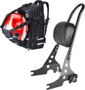 Goldfire Detachable Motorcycle Sissy Bar Rear Backrest with PadWaterproof Rechargeable Cycling Helmet Bag Welding Backpack For Harley Sportster XL 883 1200 2004-Up Accessories