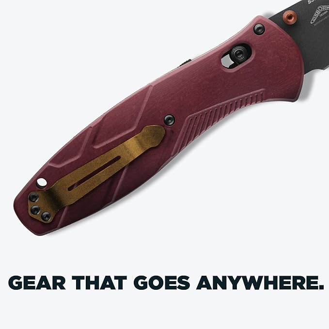 Benchmade - Barrage Tactical Every Day Knife Plain Edge Drop-Point Blade Redstone Richlite Handle (581BK-04)