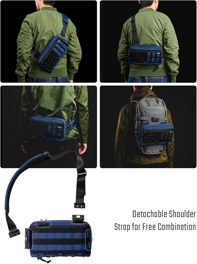 TACTICAL_GEEK Crossbody Shoulder Bag Multipurpose Daypack Chest Backpack Casual Sling Bag for Men &amp Women (L3C-Blue)