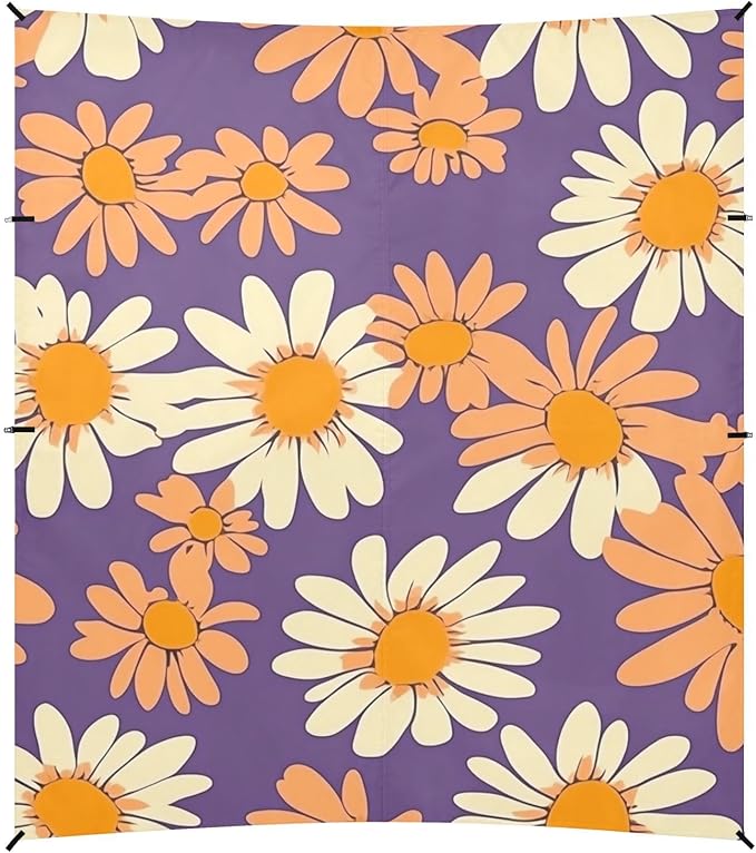 ALAZA Spring Floral Daisy Flower Beach Tent Sun Shelter Portable Canopy Sunshade for Outdoor Camping Picnics Backyard Fun 10x9 ft