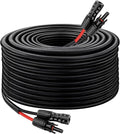 Solar Panel Extension Cable - 8AWG 50FT Solar Wire with Female &amp Male Waterproof Connector Flame Retardant Protective Sleeving PV Wire for RV Photovoltaic Systems Home Boat Solar Panels Car