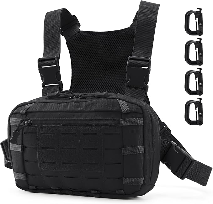Tactical EDC Chest Bag Utility Molle Chest Rig Pouch with CCW Compartment Adjustable Strap Outdoor Chest Pack