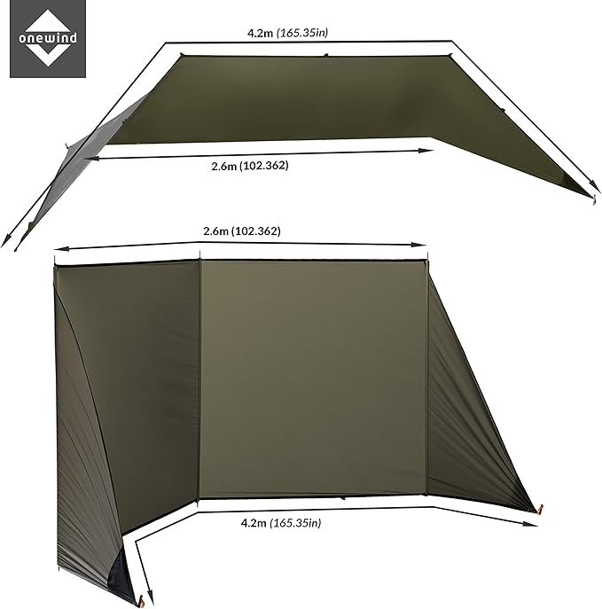 Onewind Emergency Shelter Survival Shelter Tent Lightweight Reusable Rainproof Windproof Shelter for Camping Hiking Backpacking and Camping Cot OD Green