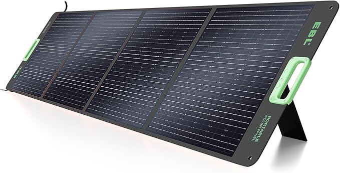 EBL 200W Portable Solar Panel High Efficiency Solar Power Panel for Home RV Camping Marine Off-Grid Applications Weatherproof Solar Charging Solution