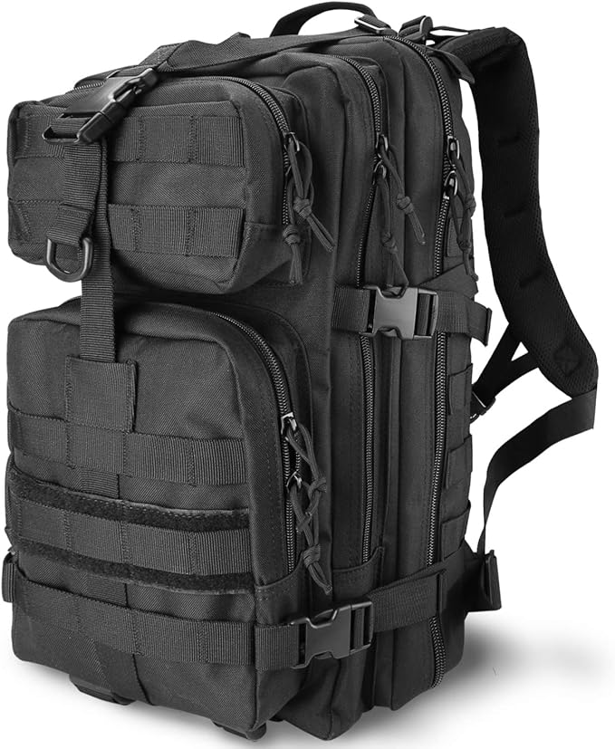 ProCase Military Tactical Backpack 35L Large Capacity Rucksacks 2 Day Army Assault Pack Go Bag for Hunting Trekking Camping and Other Outdoor Activities -Black