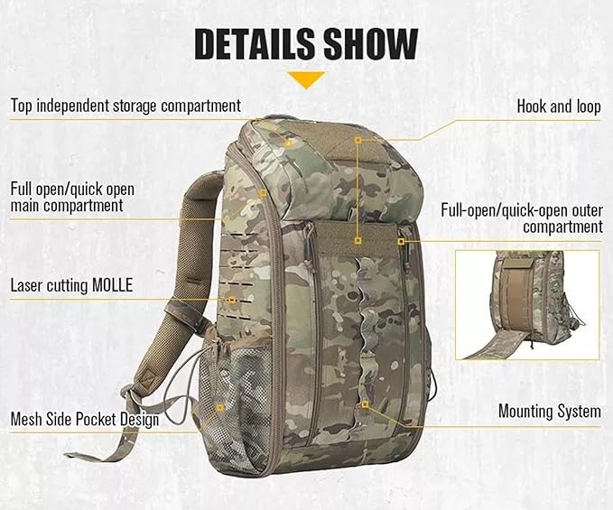 Emersongear Multi-Function Medical Backpack Tactical 30L Shoulder Bag (Multicolor)