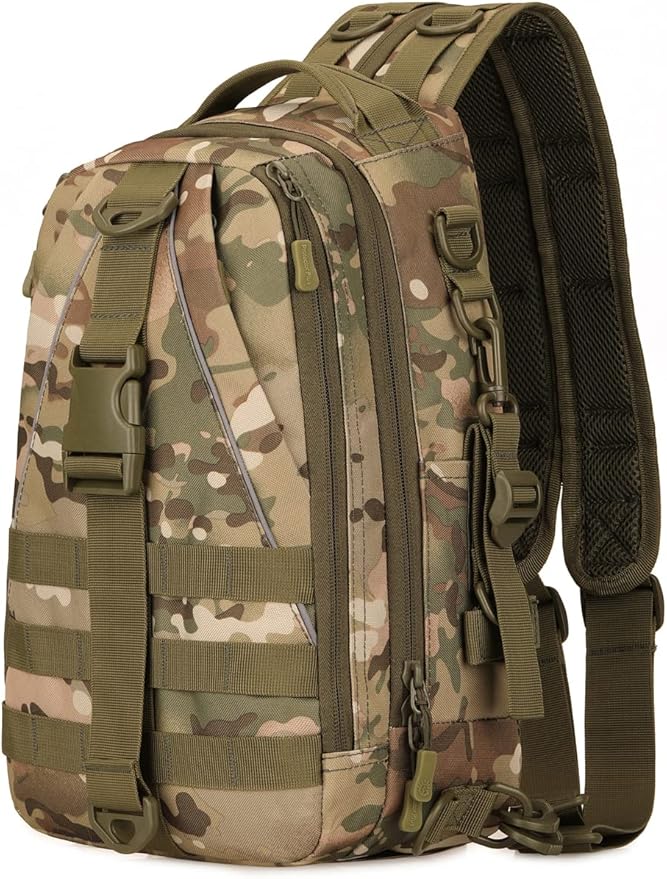 Tactical Daypack Molle Sling Bag for Men Chest Pack Molle Backpack Bug Out Bag
