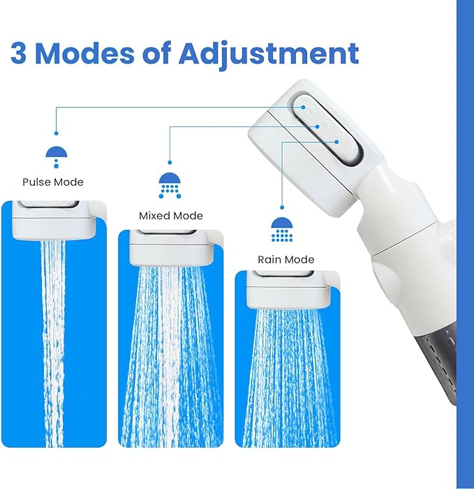 Portable Shower for Camping Pump Camp Shower Set Rechargeable Outdoor Pressurized Multi-Mode Shower Head Sprayer Suitable for Outdoor Camping Car Washing