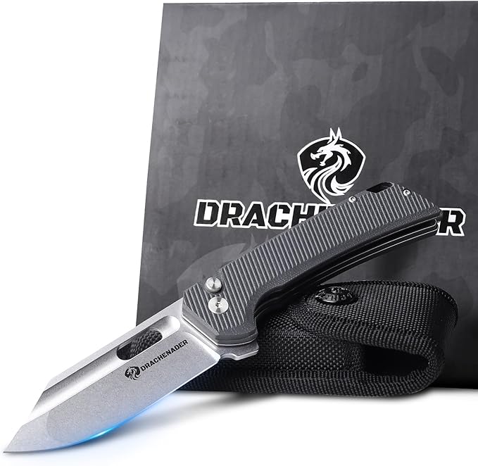 Large Pocket Knife for Men B-26 8.11 Tactical Folding Knife with 14C28N Blade G10 Handle Upgraded Reinforced Lock Includes Pocket Clip and Nylon Sheath for Camping Survival