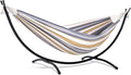 SUNCREAT 2 Person Hammock with Stand Heavy Duty Free Standing Hammock with Stand Included Coffee Stripes